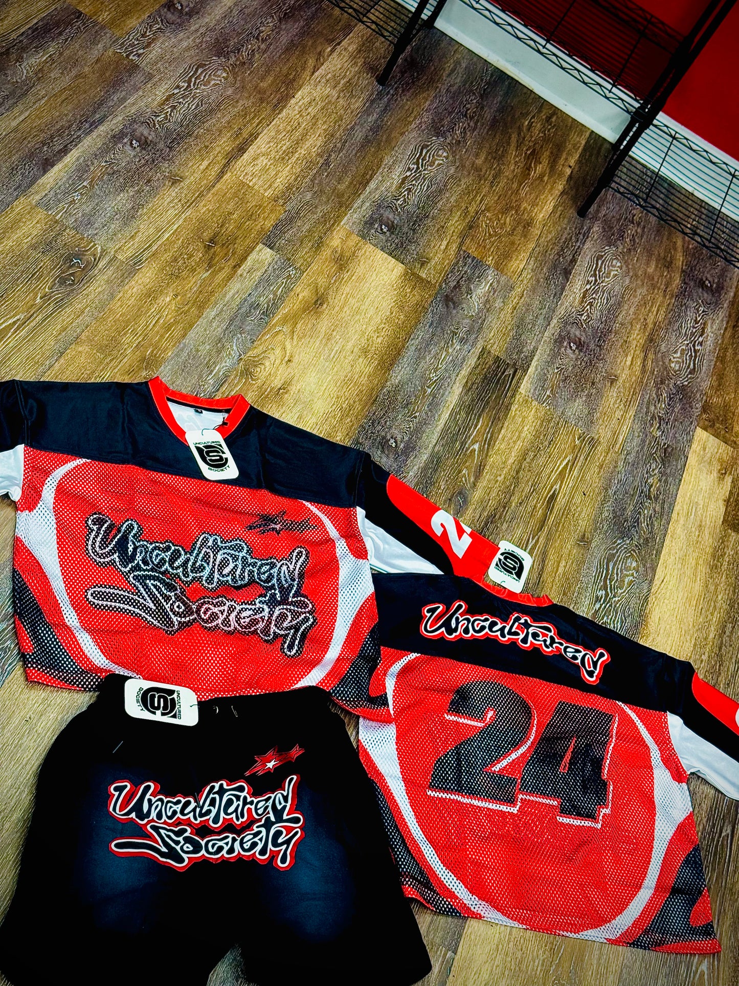Red & Black Jersey Set