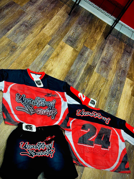 Red & Black Jersey Set
