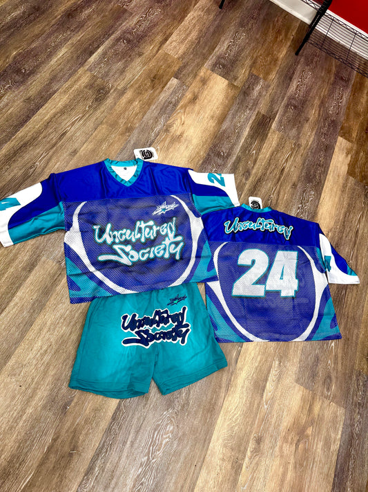 Teal & Purple Jersey Set